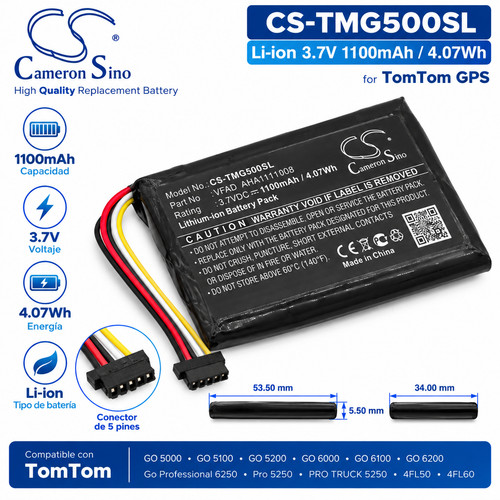 Batería repuesto tmg500sl - repuesto, cs-tmg500sl